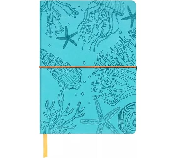 Изображение товара Блокнот Attache Selection морская а5, 128 л, клетка, мягкая обложка, кожзам, с тиснением 3146 1795178