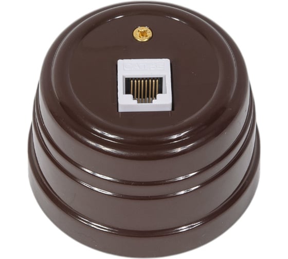 Изображение товара Пластиковая компьютерная розетка МЕЗОНИНЪ RJ45, цвет - коричневый GE30341-04