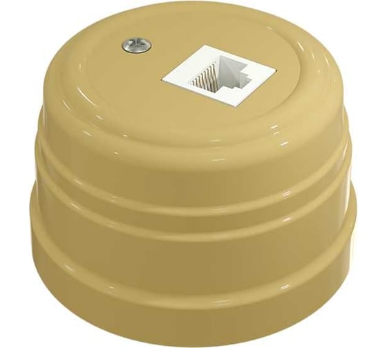 Изображение товара Пластиковая компьютерная розетка МЕЗОНИНЪ RJ45, цвет - песочное золото GE30341-32