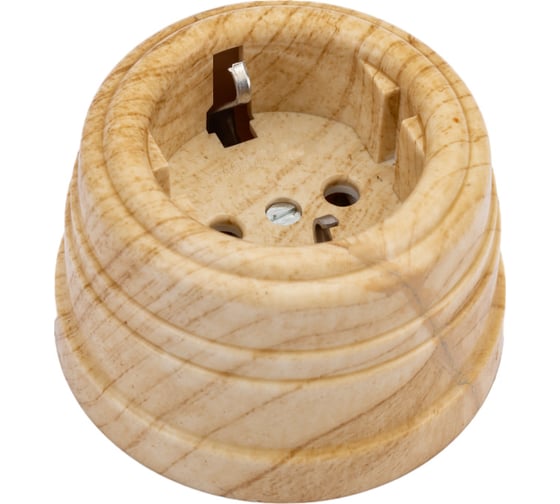 Изображение товара Пластиковая розетка МЕЗОНИНЪ с заземляющим контактом, цвет - сосна GE30301-11