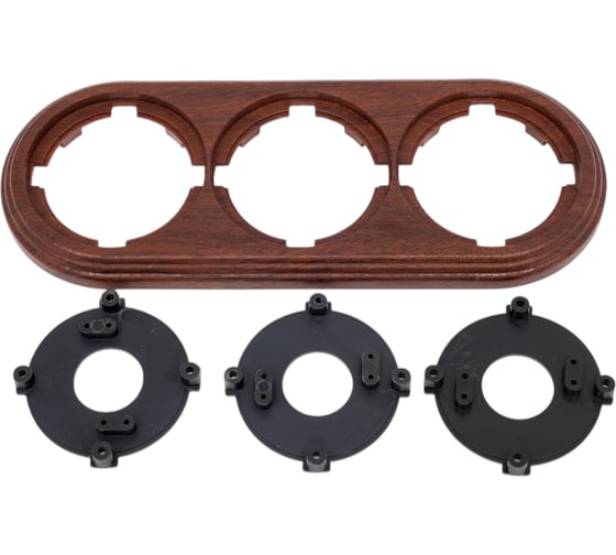 Изображение товара Рамка МЕЗОНИНЪ 3-местная пластиковая, цвет - орех GE30703-14