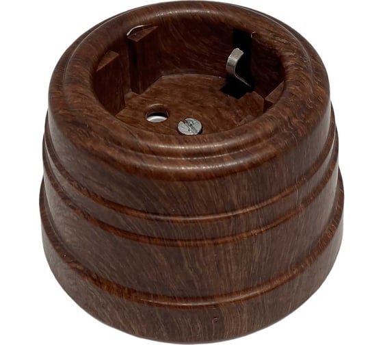 Изображение товара Пластиковая розетка МЕЗОНИНЪ с заземляющим контактом, цвет - орех GE30301-14