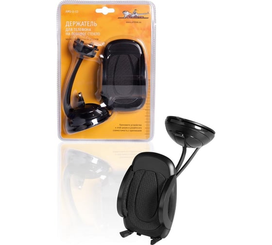 Изображение товара Держатель для телефона Airline на лобовое стекло/торпедо на металлической штанге AMS-U-13