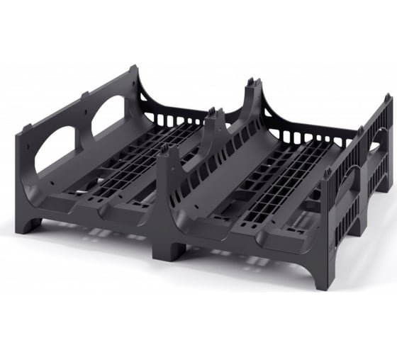 Изображение товара Пластиковый перфорированный поддон для 19-литровых бутылей Дигрус 1200x1000x380 мм, черный П-120.100.38-ПбЧ/Д