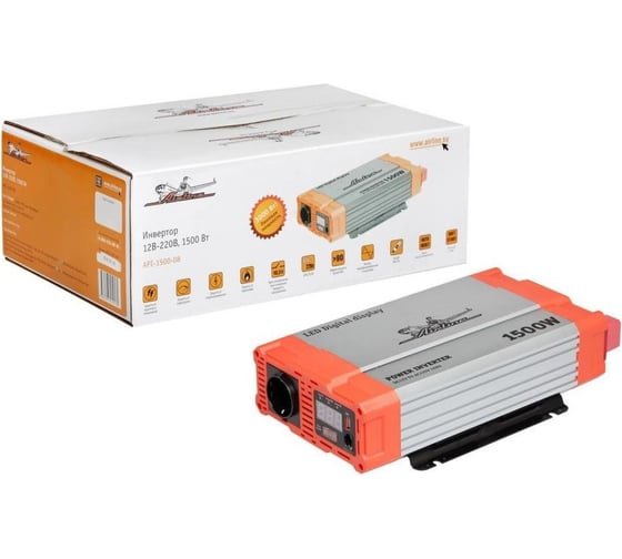 Изображение товара Инвертор Airline 12В-220В, 1500 Вт API-1500-08