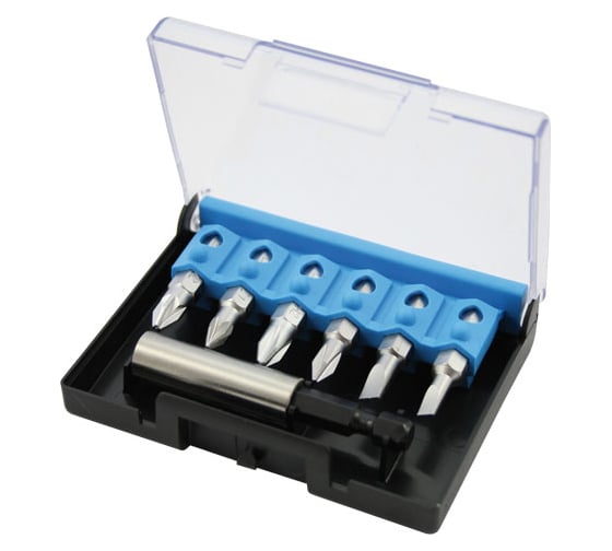 Изображение товара Набор из 6 вставок для шуруповерта + магнитный держатель NAREX 856701