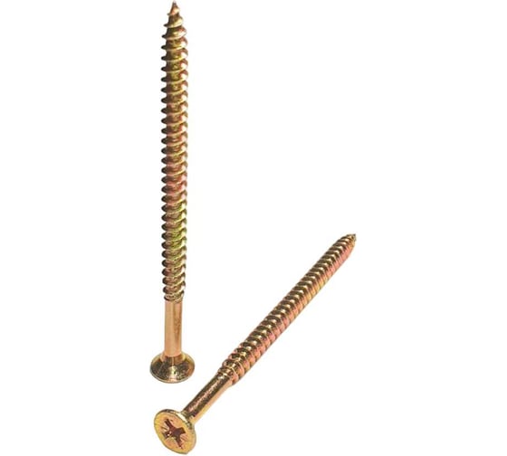 Изображение товара Желтый саморез с потайной головкой GSMETZ 4x70 мм, универсальный, оцинкованный, 1 кг, 270 шт., pz2 1034070-1