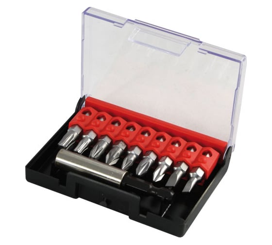 Изображение товара Набор из 9 вставок для шуруповерта + магнитный держатель NAREX 857801