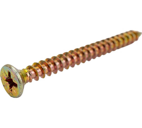 Изображение товара Желтый саморез с потайной головкой GSMETZ 5x55 мм, универсальный, оцинкованный, 1 кг, 217 шт., pz2 1035055-1