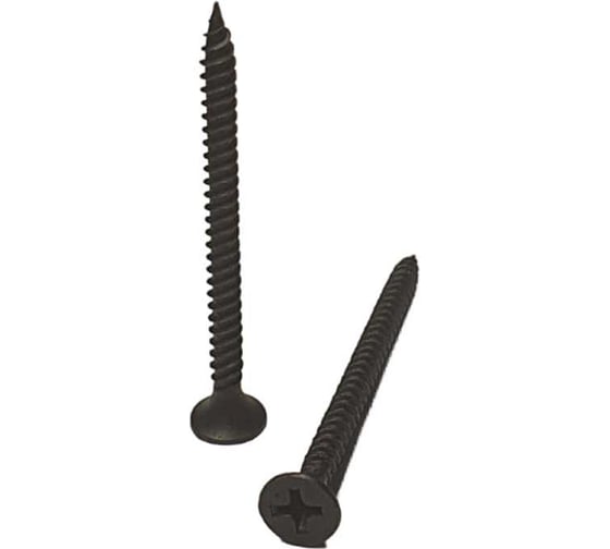 Изображение товара Черный саморез по металлу, дереву, гкл GSMETZ 3.5x51 мм, усиленный, фосфатированный, 1 кг, 385 шт., ph2 1013551-1