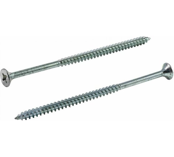 Изображение товара Универсальный саморез КВАДРА 6x120 белый, потайная голова, цинк, кop. 100 шт. 603120010100