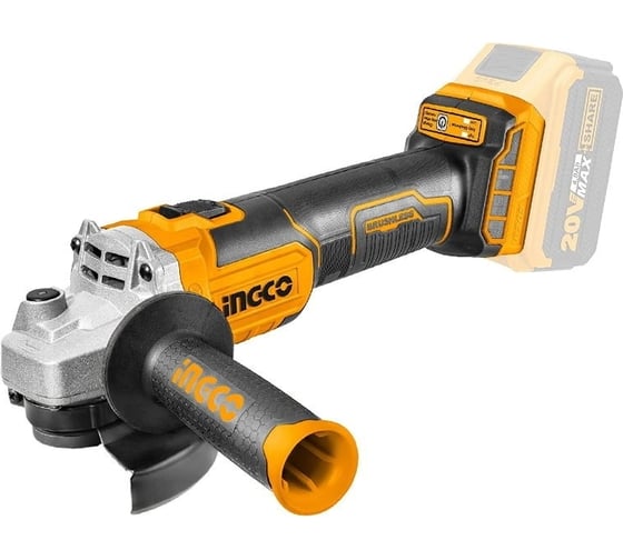 Изображение товара Аккумуляторная угловая шлифмашина INGCO INDUSTRIAL 125 мм CAGLI201258