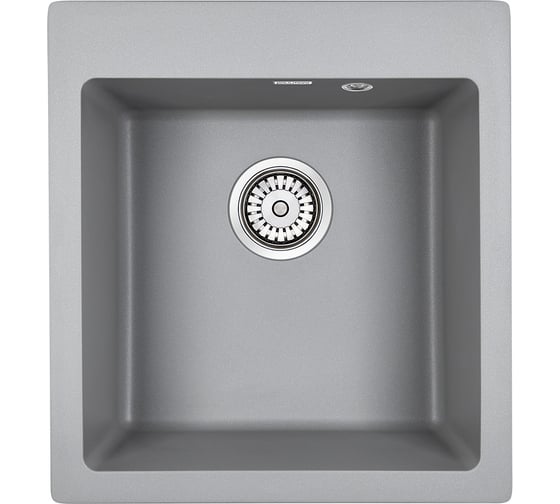 Изображение товара Гранитная мойка Paulmark KANTE 45 серый металлик, 460x510 мм PM104651-GRM