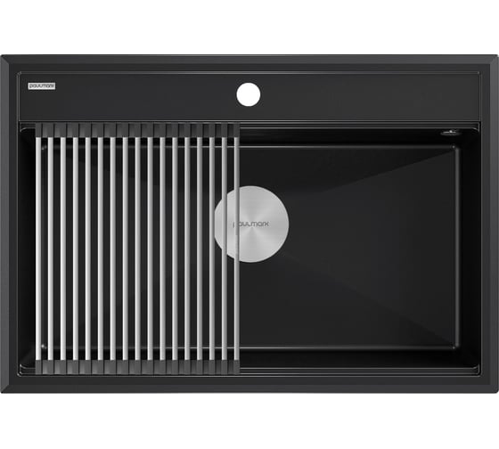 Изображение товара Гранитная мойка Paulmark STEPIA 80 черный металлик, 750x510 PM117551-BLM