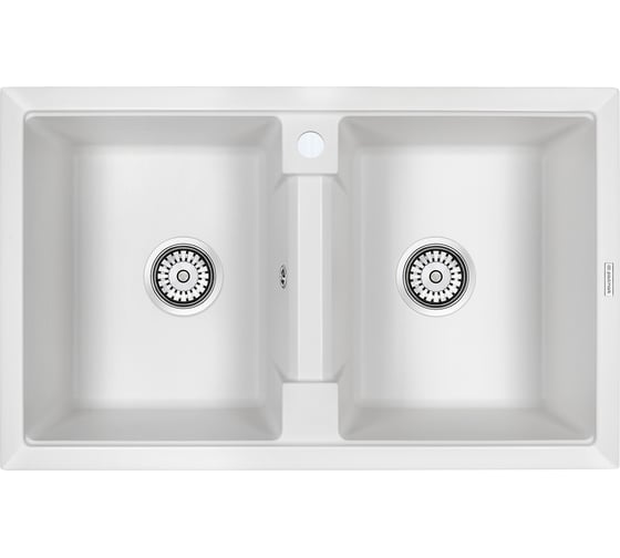 Изображение товара Гранитная мойка Paulmark TANDEM 80/2 белый, 810x500 мм PM238150-WH