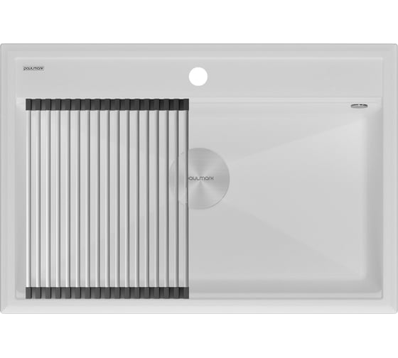 Изображение товара Гранитная мойка Paulmark STEPIA 80 белый, 750x510 PM117551-WH