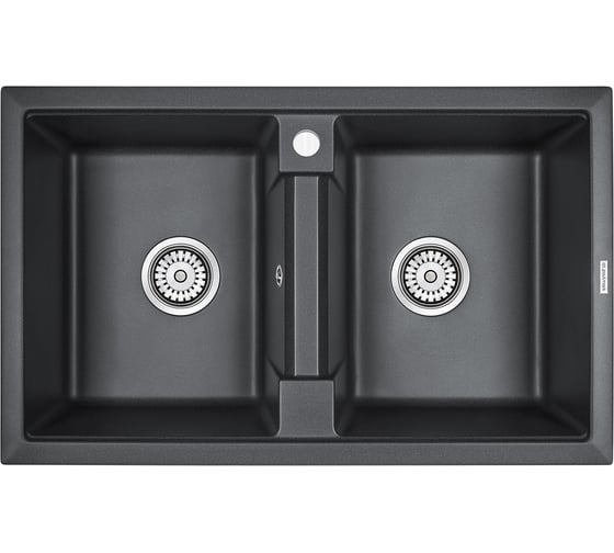 Изображение товара Гранитная мойка Paulmark TANDEM 80/2 черный, 810x500 мм PM238150-BL