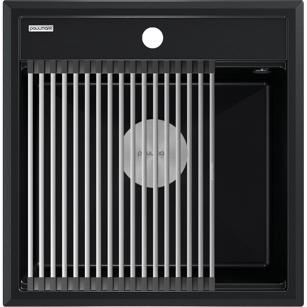 Изображение товара Гранитная мойка Paulmark STEPIA 50 черный металлик 500x510 мм