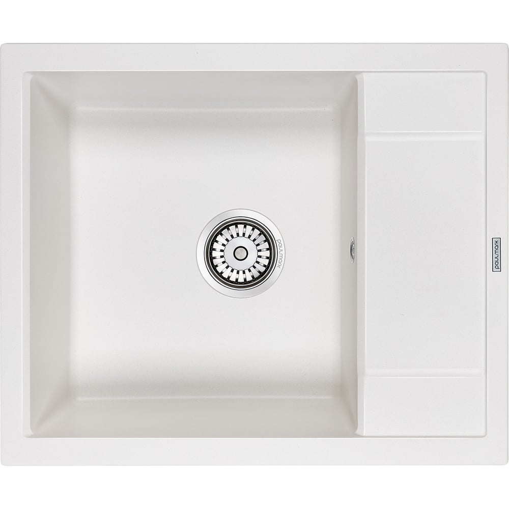 Изображение товара Гранитная мойка Paulmark FLUGEN 50-600 белая, врезная, кварц, серия optimum