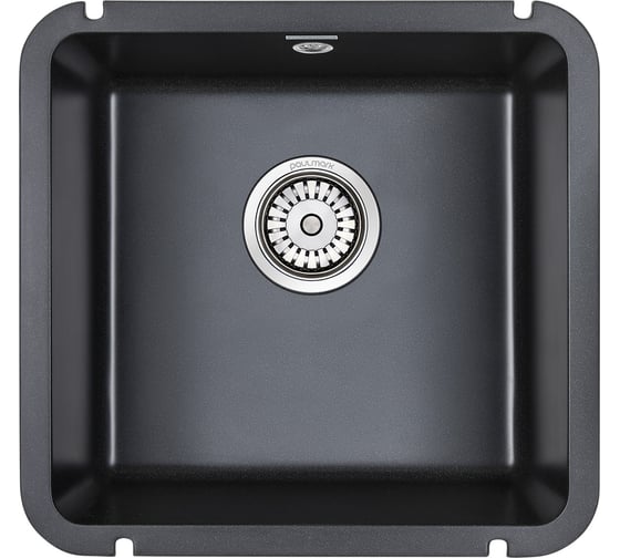 Изображение товара Гранитная мойка Paulmark UNTER 50 черный, 455x435, подстольный монтаж PM204543-BL