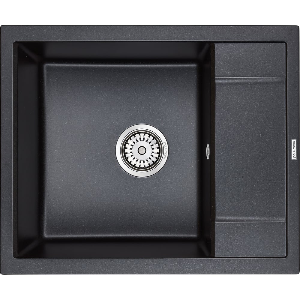 Изображение товара Гранитная мойка Paulmark FLUGEN 50-600 черный металлик 600x500 мм PM216050-BLM