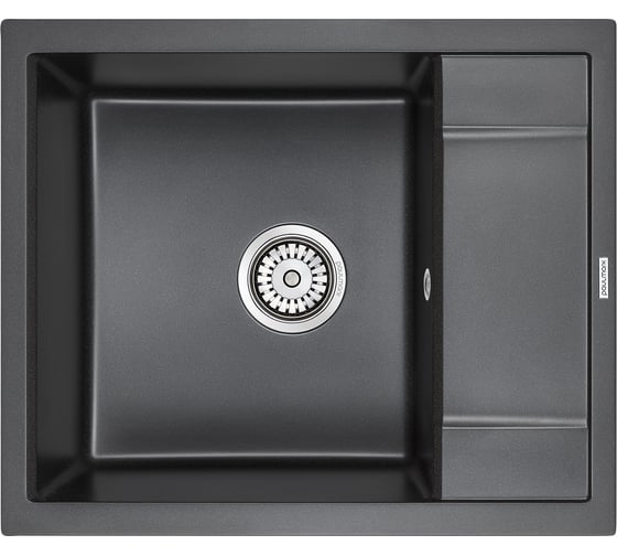 Изображение товара Гранитная мойка Paulmark FLUGEN 50-600 черный , 600x500 мм PM216050-BL