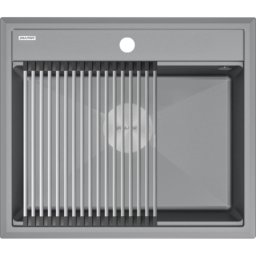 Изображение товара Гранитная мойка Paulmark STEPIA 60 серый металлик, 590x510 PM115951-GRM