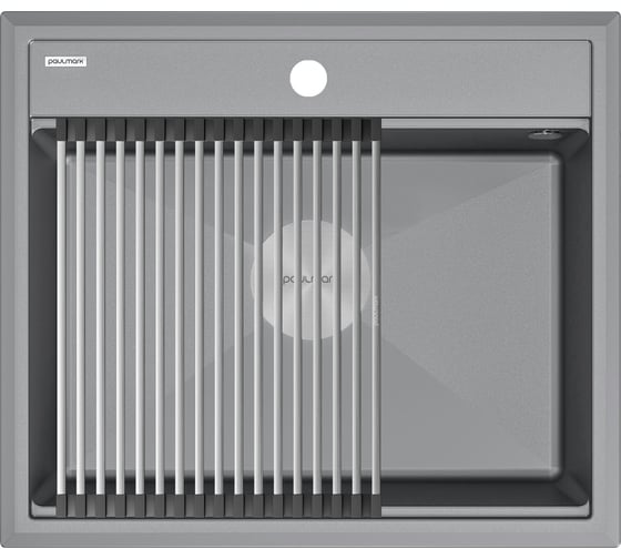 Изображение товара Гранитная мойка Paulmark STEPIA 60 серый металлик, 590x510 PM115951-GRM