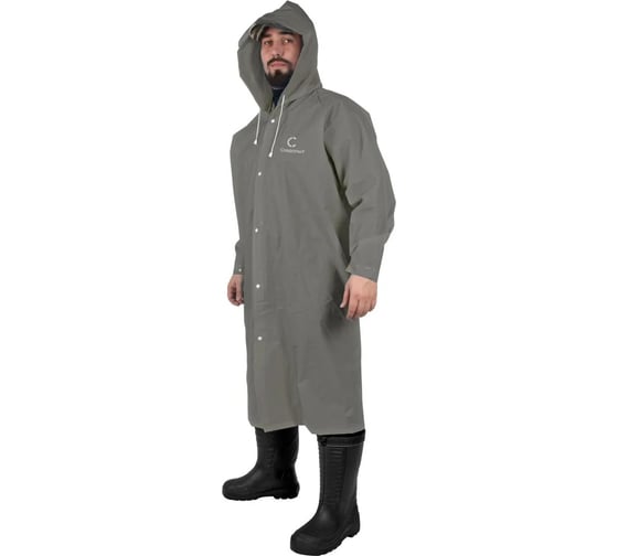Изображение товара Плащ-дождевик с козырьком на капюшоне и чехлом Следопыт плотный eva, 68x120 см, серый, р. 48 PF-RC-05