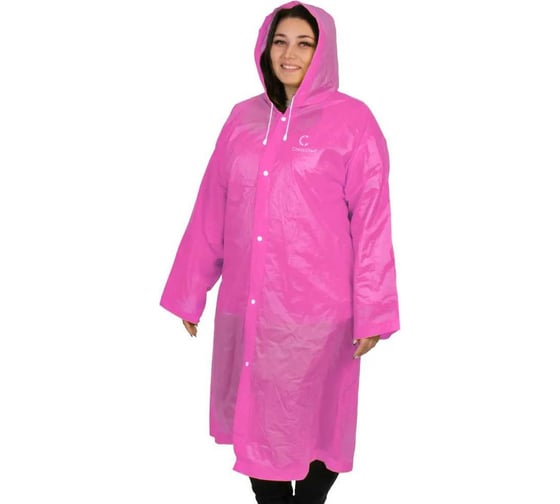 Изображение товара Плащ-дождевик на кнопках с капюшоном Следопыт eva, 68x120 см, розовый, р. 48-50 PF-RC-02