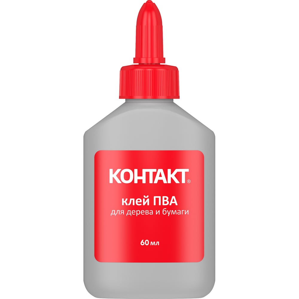Изображение товара Клей ПВА Контакт 60 мл универсальный для бумаги, дерева и кожи
