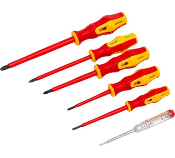 Изображение товара Набор стержневых диэлектрических отверток VDE Thorvik SDIS6CP 6 предметов 52289