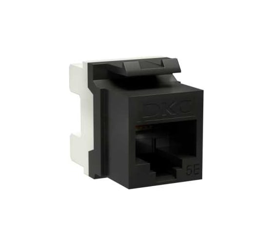 Изображение товара Модуль keystone DKC rj45 cat5e неэкранированный(utp), 180 градусов, черный(форм-фактор a10) RNK5EU180BK
