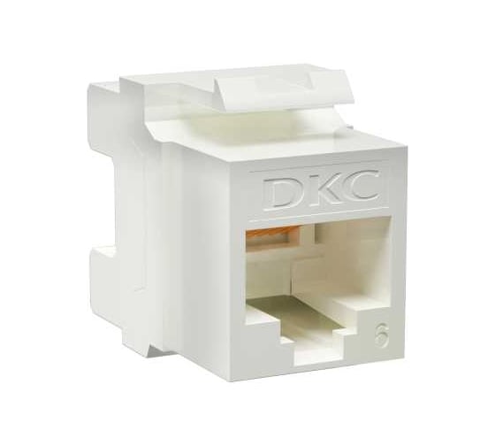 Изображение товара Модуль keystone DKC rj45 cat6 неэкранированный(utp), 180 градусов, белый(форм-фактор a10) RNK6U180WH