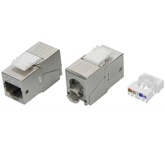 Изображение товара Модуль keystone DKC rj45 cat5e экранированный(stp), 90 градусов, серебристый (форм-фактор s19) 12шт RNK5EF90TL