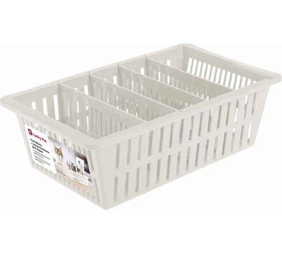 Изображение товара Контейнер с разделителями для мягкого корма Бытпласт lucky pet 268x150x83 мм, светло-серый 437202130