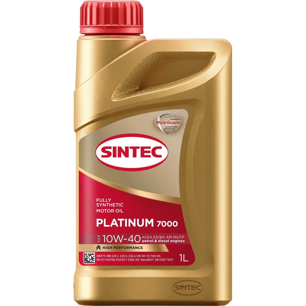 Изображение товара Моторное масло Sintec platinum 7000 sae 10w-40 1 л полусинтетика