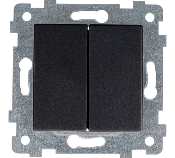 Изображение товара Механизм двухклавишного выключателя Кунцево-Электро "аксиома" скрытой установки с510-449 антрацит 121035