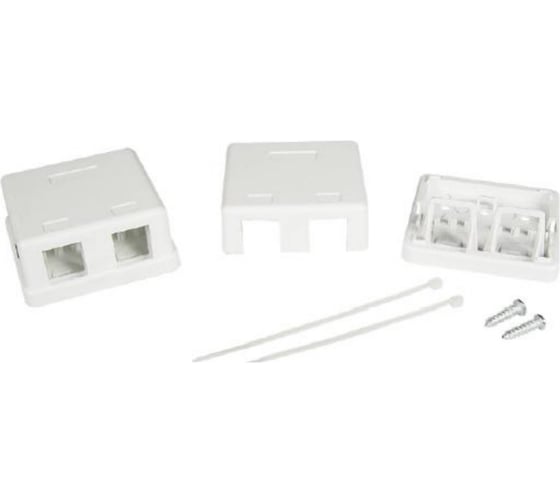 Изображение товара Универсальная розетка DKC, 2 порта для модулей keystone (для модулей форм-фактора a10) RNW2WH