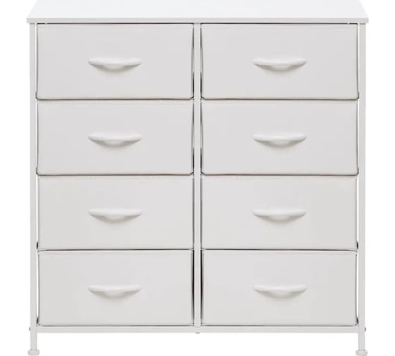 Изображение товара Комод Leset линкс 8 ящиков, каркас белый, ящики белые 12796-8144