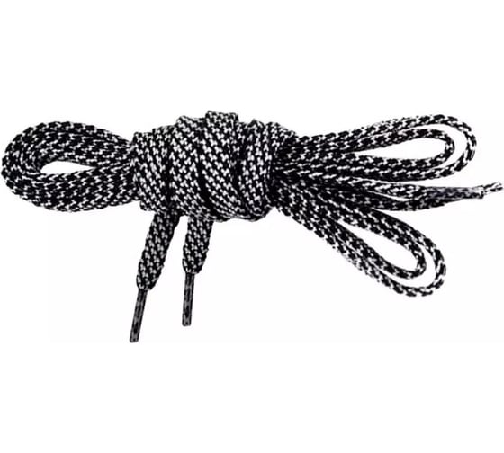 Изображение товара Шнурки для обуви Сибирский следопыт плоские, цвет черно-серый, ширина 0.7 см, длина 90 см PF-SL-01