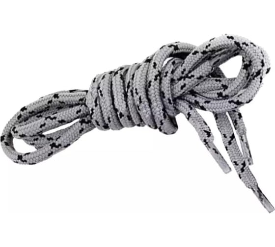 Изображение товара Шнурки для обуви Следопыт сибирский круглые, цвет черно-серый, диаметр 4 мм, длина 100 см PF-SL-05