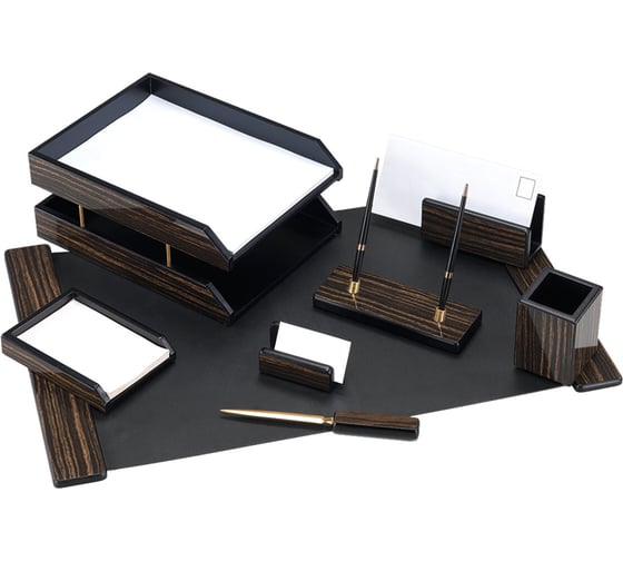 Изображение товара Настольный набор Galant blackwood из дерева, 8 предметов, цвет черное дерево 238165