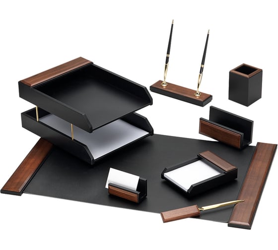 Изображение товара Настольный набор Galant sirius из дерева, 8 предметов, цвет орех/черный 238161