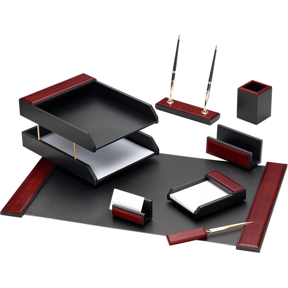 Изображение товара Настольный набор Galant Sirius из дерева 8 предметов красное дерево и черный