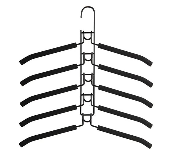 Изображение товара Вешалка-плечики BRABIX трансформер 2 комплекта 10 плечиков металл с покрытием, черные 880785
