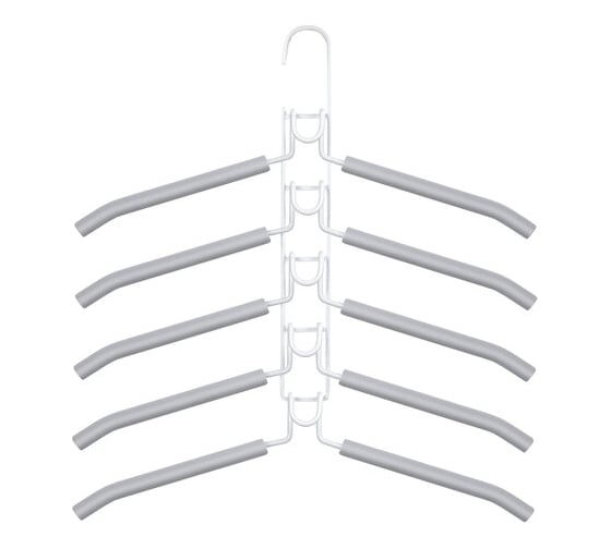 Изображение товара Вешалка-плечики BRABIX трансформер 2 комплекта 10 плечиков металл с покрытием, белые 880786