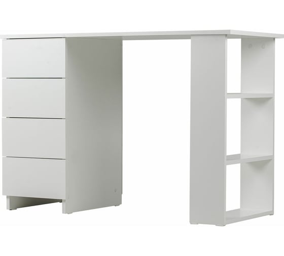 Изображение товара Письменный/компьютерный стол BRABIX scandi cd-016, 1100x500x750 мм, 4 ящика, белый 641891