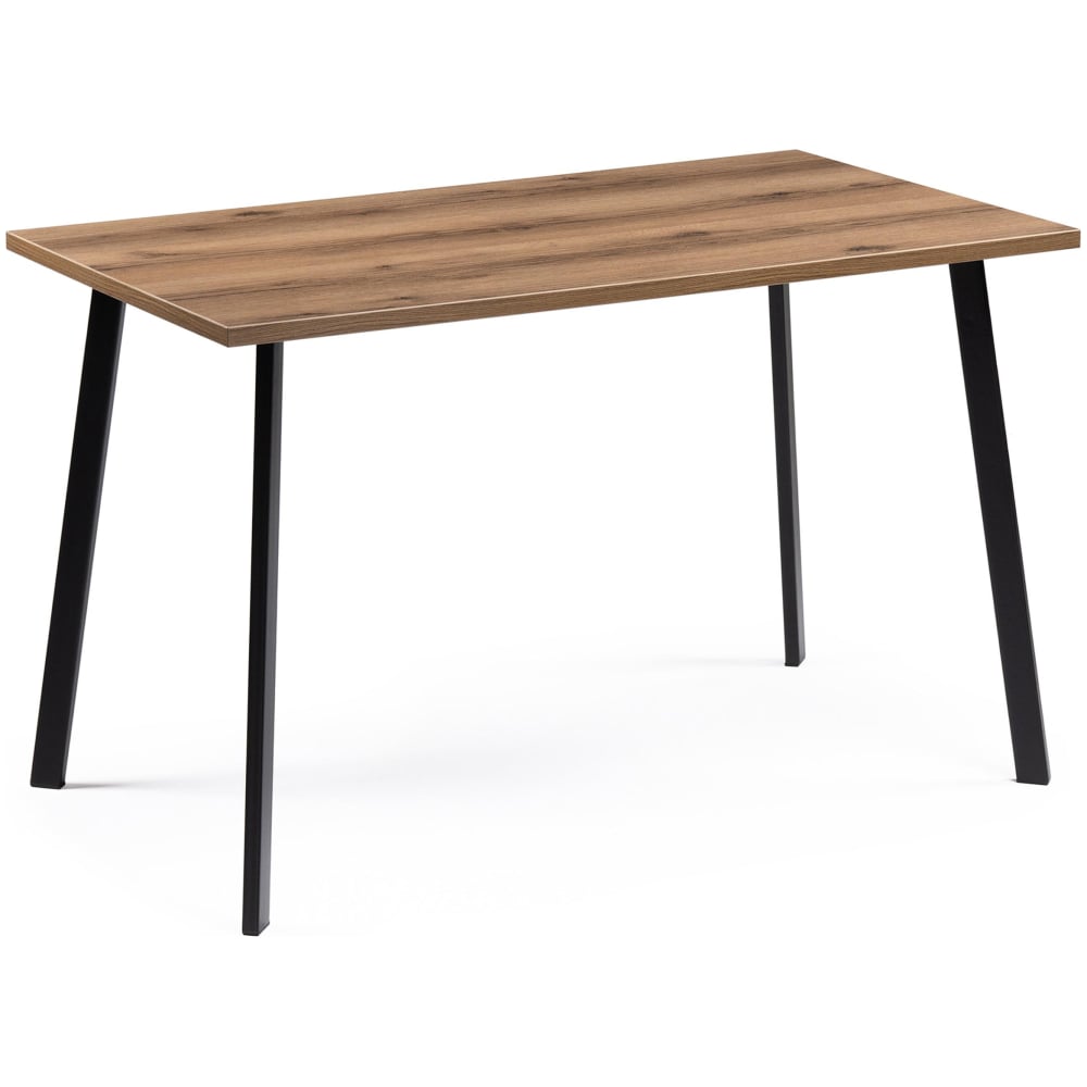 Изображение товара Деревянный стол Woodville тринити лофт 120x80 см дуб делано темный/черный матовый