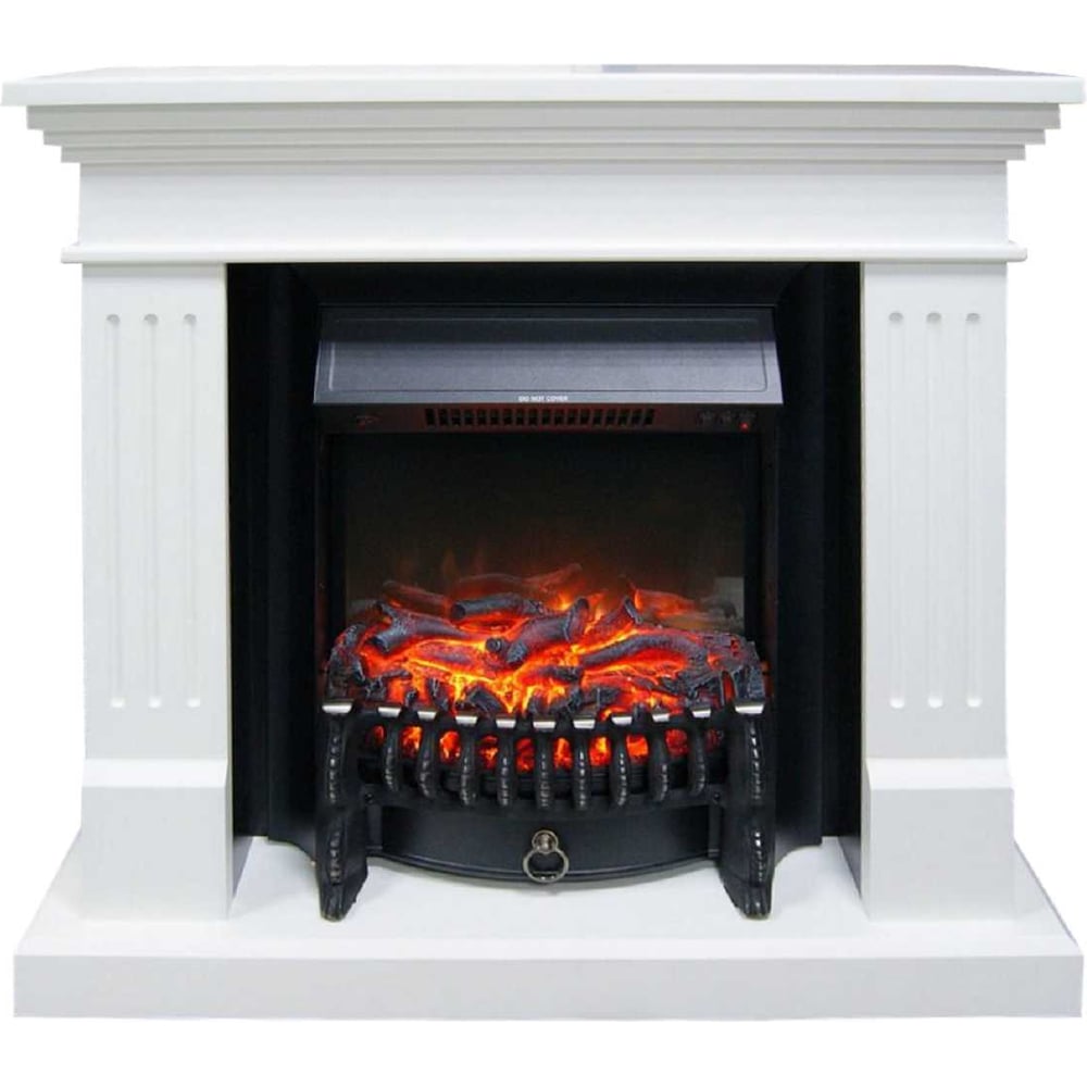 Изображение товара Каминокомплект InterFlame Лайт ЕС Fobos BL белый с эффектом огня, потрескиванием и мощностью 1.8 кВ